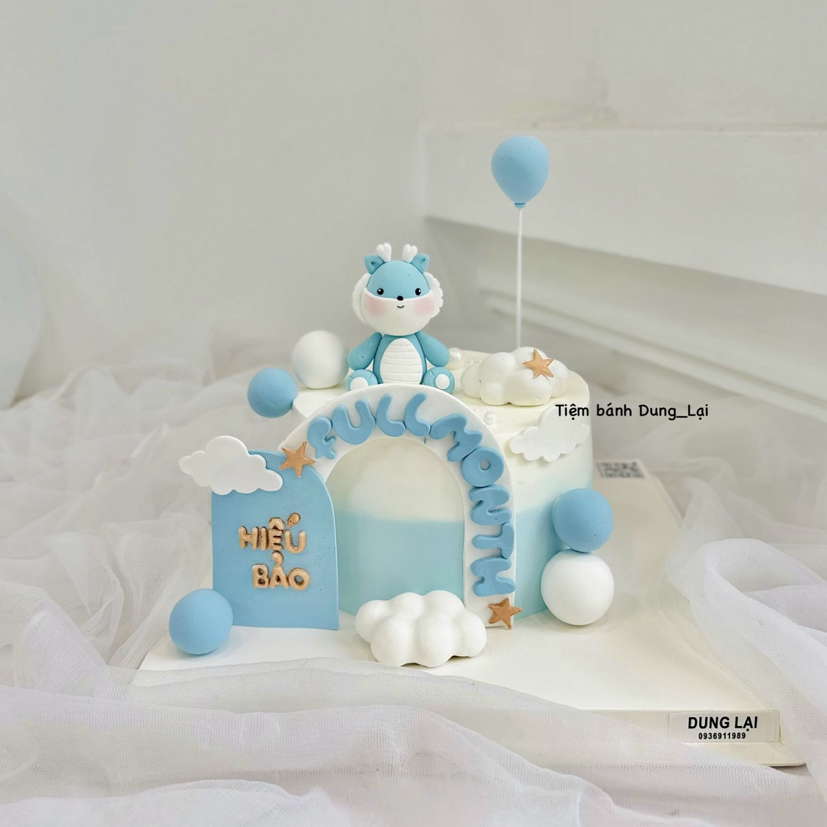 Bánh sz 16 bé rồng tone xanh