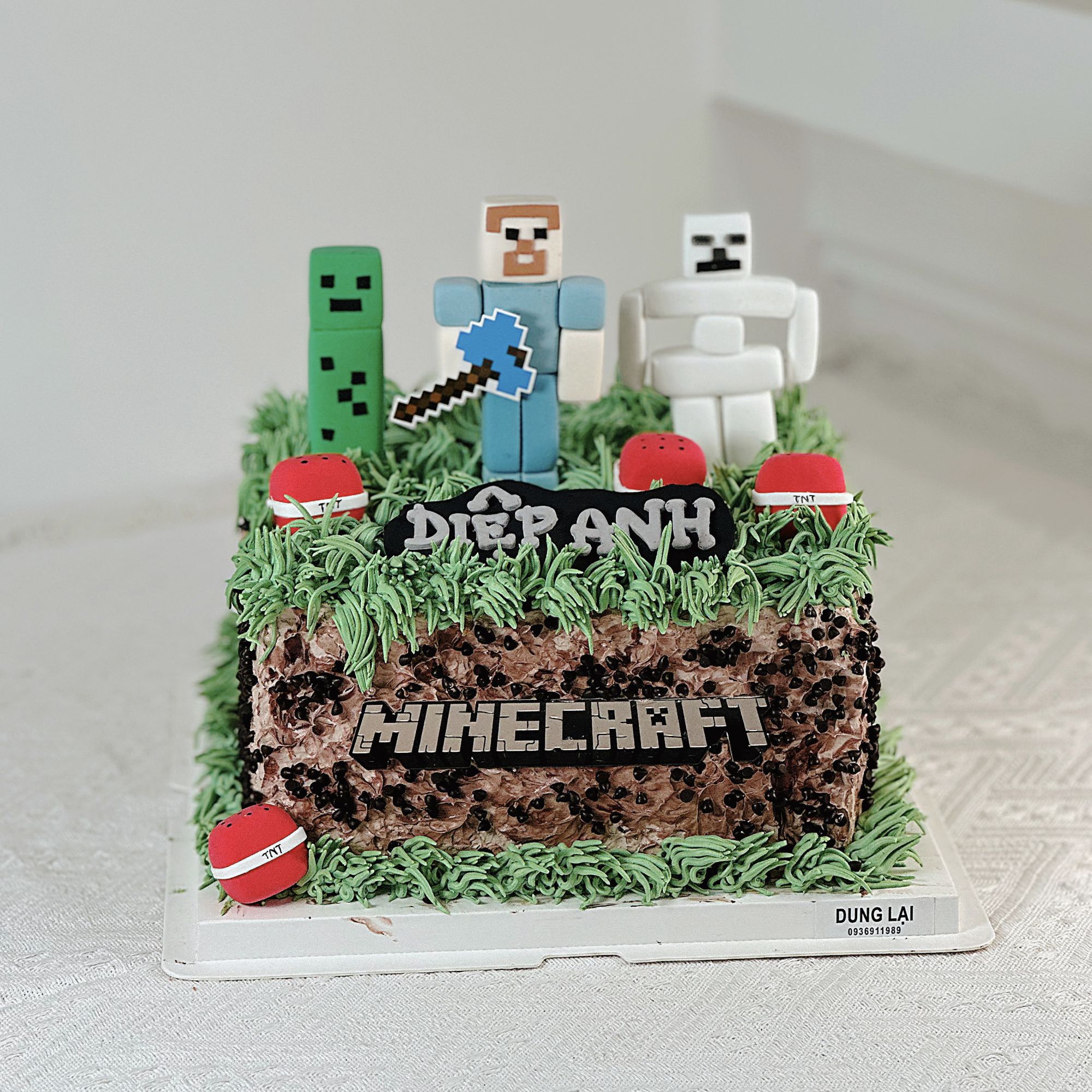 Bánh vuông sz 22 nặn mine craft