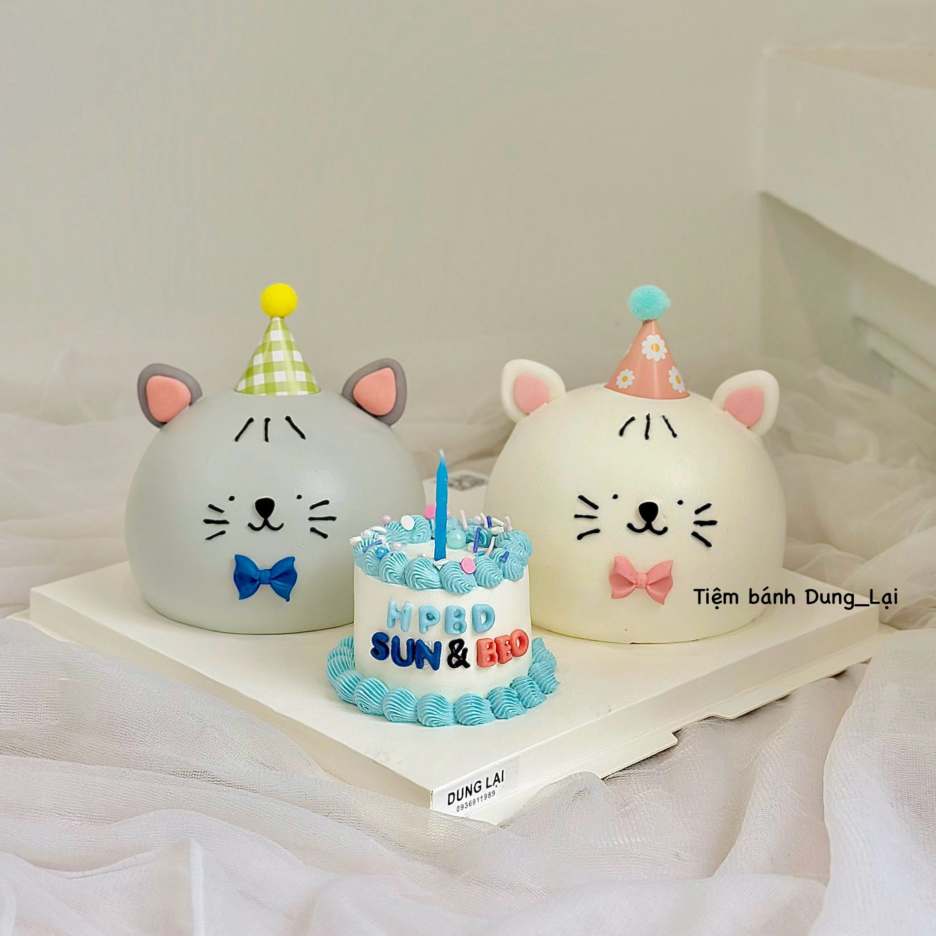 Set 3 bánh tạo hình mèo