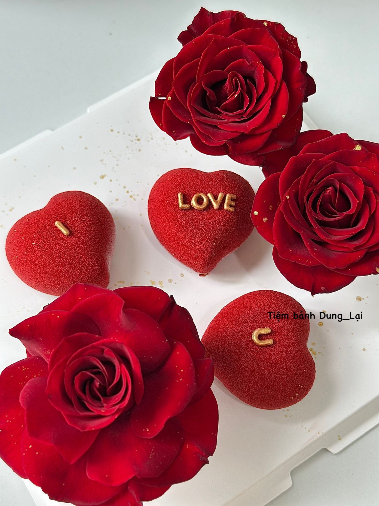 Set 3 tim entremet hoa hồng