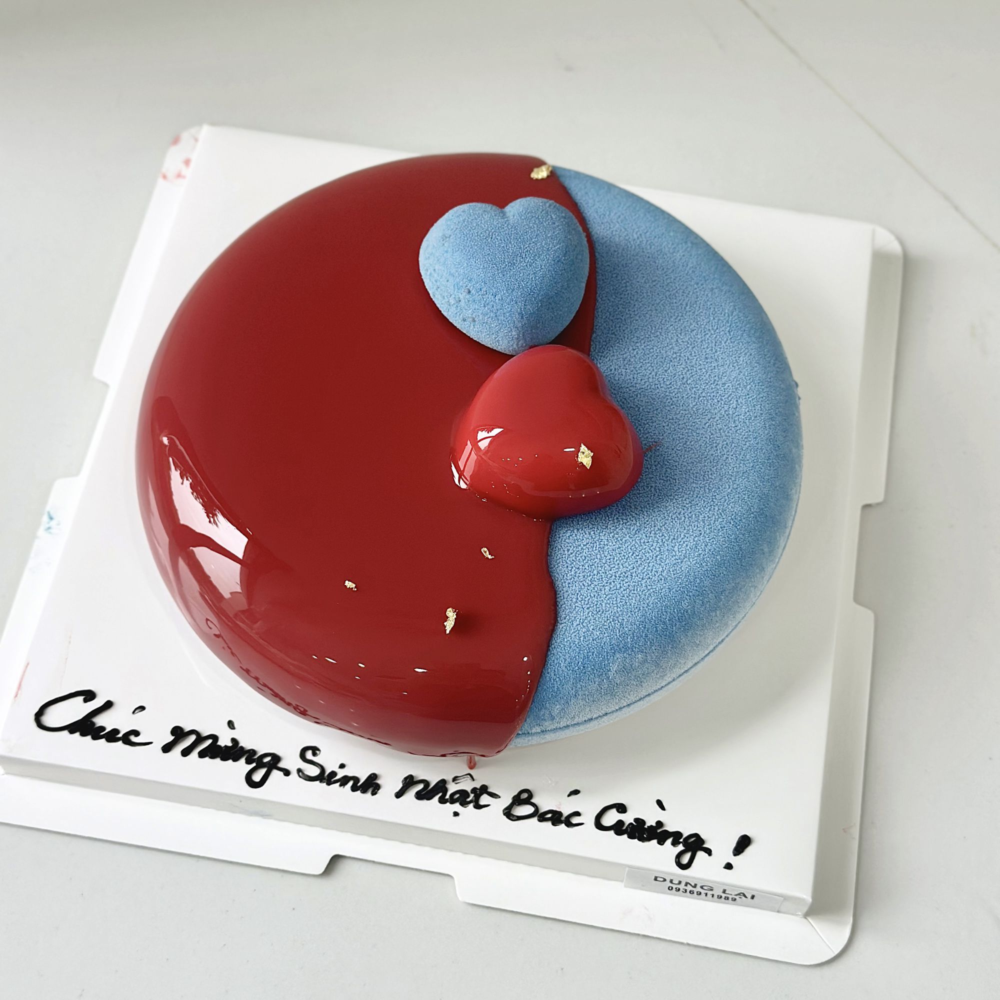 Bánh entremet tròn 2 tim nhỏ