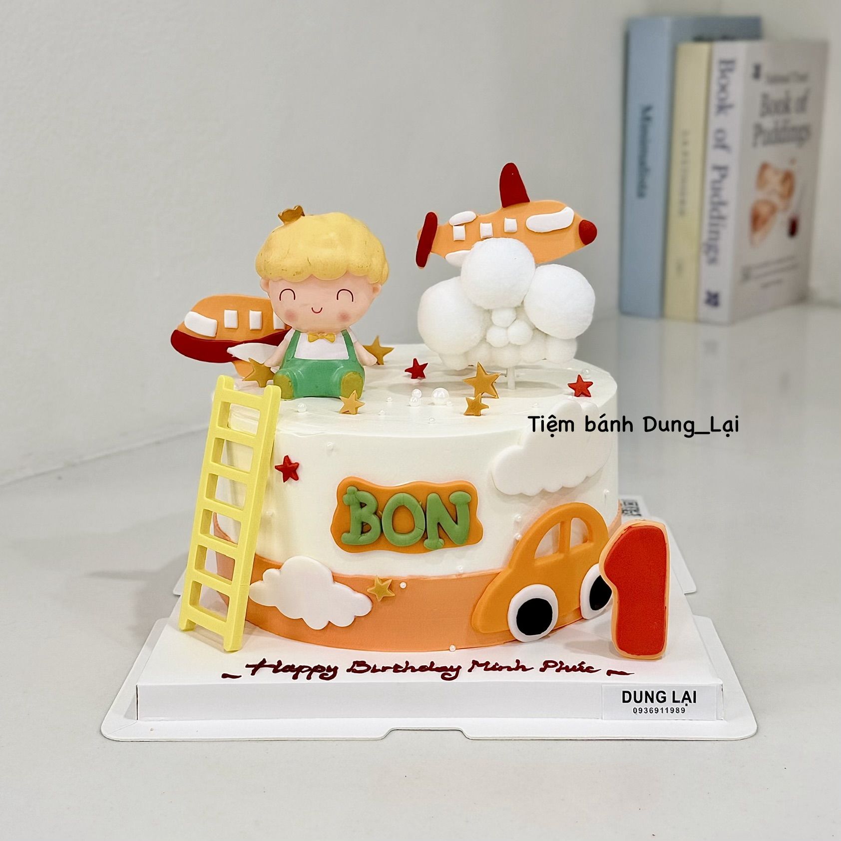 Bánh bé trai tone màu đỏ cam sz 18