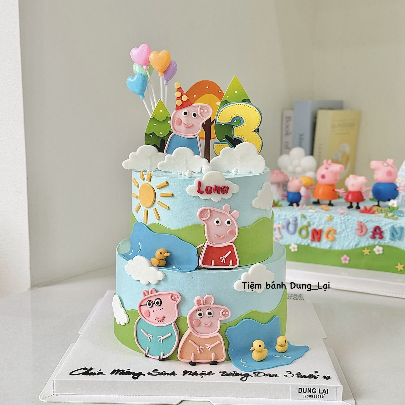 Bánh 2 tầng peppa pig 20-16