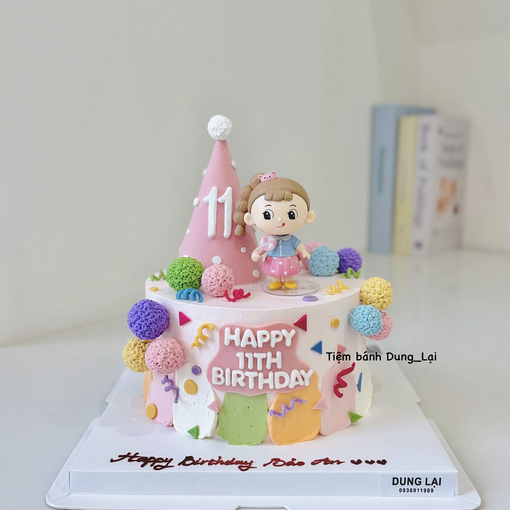 Bánh bé gái tone hồng sz 16