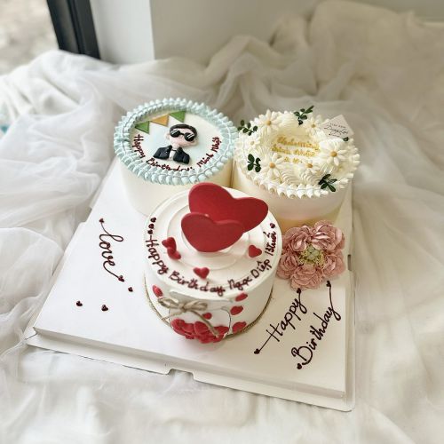 Set 3 bánh kem topping, Bánh Sinh Nhật Set 3 bánh, Bánh Sinh Nhật set bánh, Bánh Sinh Nhật set đôi - Bánh Sinh Nhật Long Biên