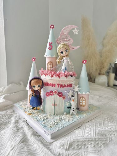 Bánh sz 16 cao elsa anna lâu đài, Bánh Sinh Nhật Elsa, Bánh Sinh Nhật anna, Bánh Sinh Nhật bé gái, Bánh Sinh Nhật lâu đài - Bánh Sinh Nhật Long Biên