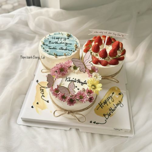 Set 3 bánh whip sz 14, Bánh Sinh Nhật Set 3 bánh, Bánh Sinh Nhật whipping - Bánh Sinh Nhật Long Biên