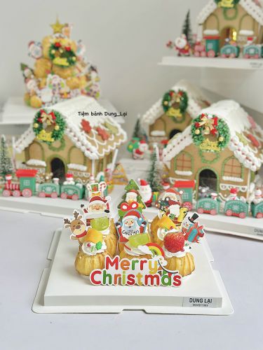 Set su kem giáng sinh, Bánh Sinh Nhật Su kem, Bánh Sinh Nhật giáng sinh, Bánh Sinh Nhật noel - Bánh Sinh Nhật Long Biên