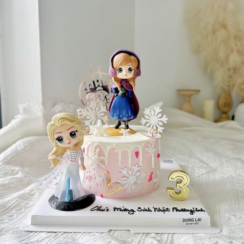 Bánh sz 16 anna elsa hồng, Bánh Sinh Nhật Anna, Bánh Sinh Nhật elsa, Bánh Sinh Nhật bé gái - Bánh Sinh Nhật Long Biên