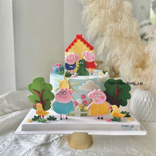 Bánh peppa pig sz 18, Bánh Sinh Nhật Peppa pig, Bánh Sinh Nhật heo, Bánh Sinh Nhật lợn, Bánh Sinh Nhật bé gái, Bánh Sinh Nhật bé trai - Bánh Sinh Nhật Long Biên