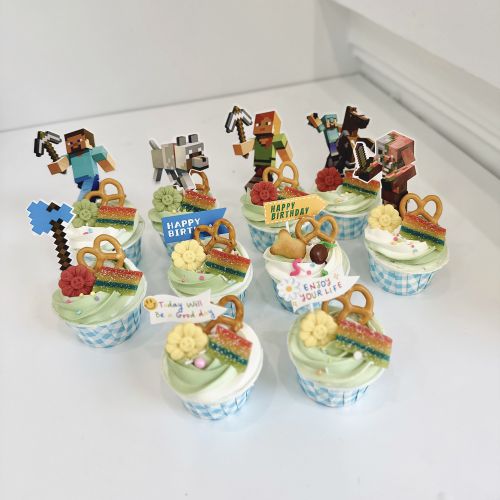Cupcake mine craft, Bánh Sinh Nhật Cupcake, Bánh Sinh Nhật mine craft, Bánh Sinh Nhật bé trai - Bánh Sinh Nhật Long Biên
