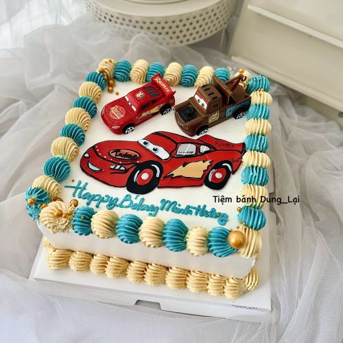 Bánh vuông ô tô mcqueen sz 20, Bánh Sinh Nhật Bánh vuông, Bánh Sinh Nhật chữ nhật, Bánh Sinh Nhật mcqueen, Bánh Sinh Nhật ô tô, Bánh Sinh Nhật bé trai - Bánh Sinh Nhật Long Biên