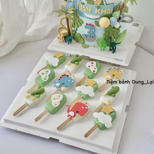 Pop cake khủng long, Bánh Sinh Nhật Pop cake, Bánh Sinh Nhật set tiệc, Bánh Sinh Nhật khủng long, Bánh Sinh Nhật bé trai - Bánh Sinh Nhật Long Biên