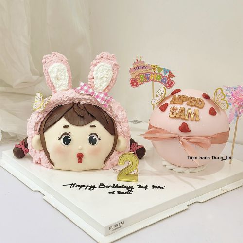 Set bánh kem bé gái và bánh đập, Bánh Sinh Nhật Set đôi, Bánh Sinh Nhật set bánh, Bánh Sinh Nhật bánh đập, Bánh Sinh Nhật bé gái - Bánh Sinh Nhật Long Biên