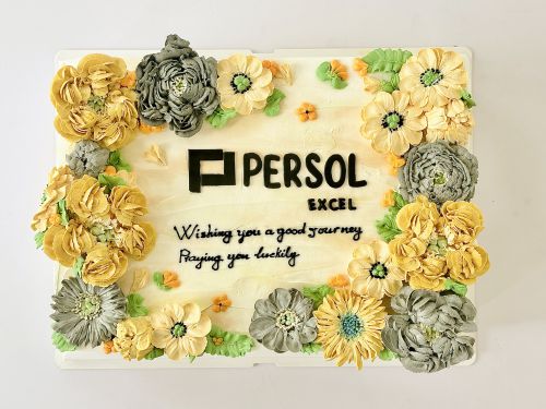 Bánh chữ nhật 28 x 36 hoa kem, Bánh Sinh Nhật Vuông, Bánh Sinh Nhật chữ nhật, Bánh Sinh Nhật hoa kem, Bánh Sinh Nhật kem hoa - Bánh Sinh Nhật Long Biên