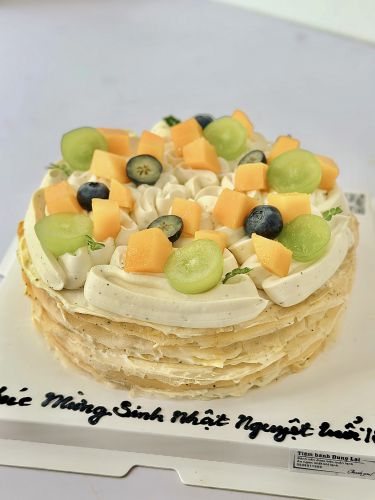 Bánh crepe ngan lớp olong xoài, Bánh Sinh Nhật Crepe - Bánh Sinh Nhật Long Biên