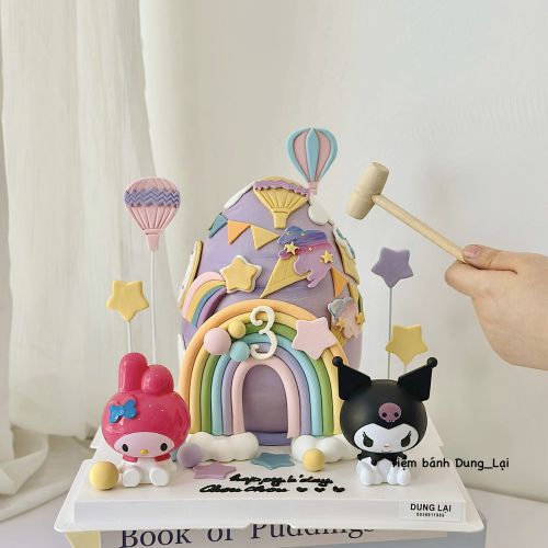Bánh đập quả trứng kuromi, Bánh Sinh Nhật Bánh đập, Bánh Sinh Nhật bé gái - Bánh Sinh Nhật Long Biên