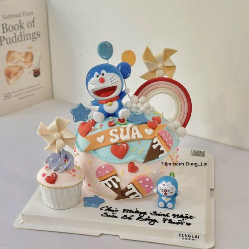 Bánh doraemon sz 16 tròn, Bánh Sinh Nhật Doraemon, Bánh Sinh Nhật bé gái, Bánh Sinh Nhật bé trai - Bánh Sinh Nhật Long Biên