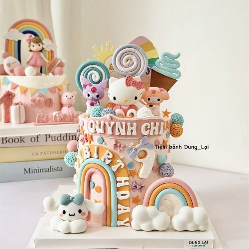 Bánh sanrio hello kitty sz 16 cao, Bánh Sinh Nhật Hello kitty, Bánh Sinh Nhật cinnamoroll, Bánh Sinh Nhật kuromi, Bánh Sinh Nhật bé gái, Bánh Sinh Nhật sanrio - Bánh Sinh Nhật Long Biên