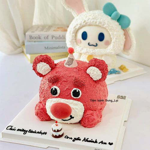 Bánh tạo hình gấu dâu sz 16 1/2, Bánh Sinh Nhật Gấu dâu, Bánh Sinh Nhật bé gái, Bánh Sinh Nhật tạo hình - Bánh Sinh Nhật Long Biên
