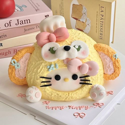Bánh tạo hình hello kitty mặc áo thỏ, Bánh Sinh Nhật Hello kitty, Bánh Sinh Nhật bé gái, Bánh Sinh Nhật tạo hình - Bánh Sinh Nhật Long Biên