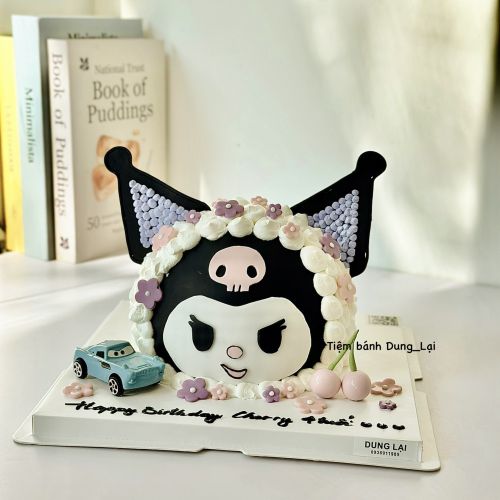 Bánh tạo hình kuromi có cherry, Bánh Sinh Nhật Tạo hình, Bánh Sinh Nhật kuromi, Bánh Sinh Nhật bé gái - Bánh Sinh Nhật Long Biên