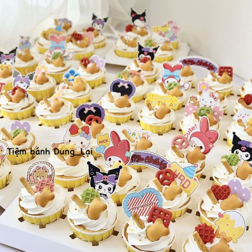 Cupcake cắm hình, Bánh Sinh Nhật Cupcake, Bánh Sinh Nhật bé gái - Bánh Sinh Nhật Long Biên