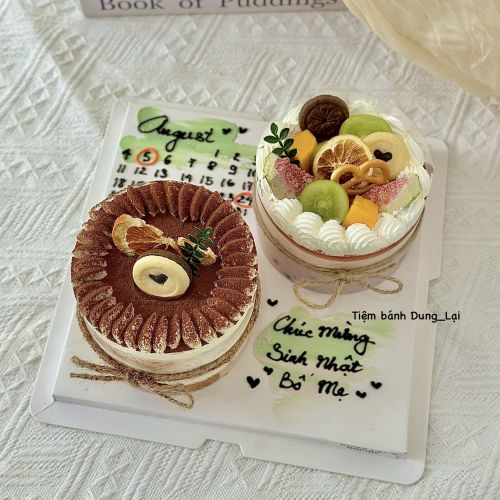Set 2 bánh tiramisu và mousse sz 10, Bánh Sinh Nhật Set bánh, Bánh Sinh Nhật set đôi, Bánh Sinh Nhật tiramisu, Bánh Sinh Nhật mousse - Bánh Sinh Nhật Long Biên