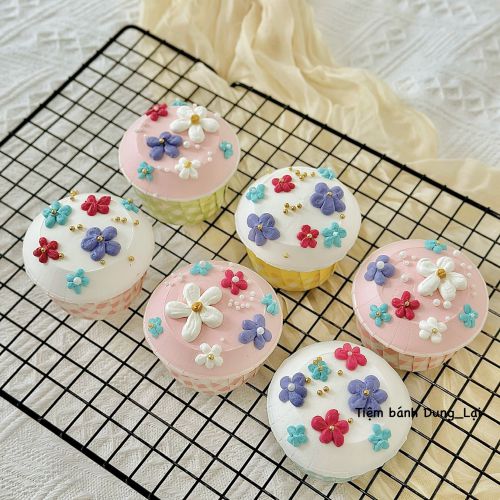 Set 6 cupcake hoa, Bánh Sinh Nhật Cupcake - Bánh Sinh Nhật Long Biên