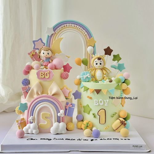 Set bánh 2 tầng 18-12 và bánh cao sz 16 bé trai bé gái, Bánh Sinh Nhật Bánh tầng, Bánh Sinh Nhật 2 tầng, Bánh Sinh Nhật set bánh, Bánh Sinh Nhật set đôi, Bánh Sinh Nhật bé trai bé gái - Bánh Sinh Nhật Long Biên