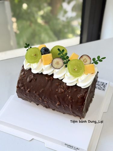 Bánh cuộn choco pudidng choco phủ choco hạnh nhân, Bánh Sinh Nhật Bánh cuộn, Bánh Sinh Nhật whiping - Bánh Sinh Nhật Long Biên
