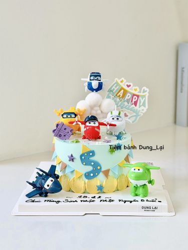 Bánh super wings sz 16 , Bánh Sinh Nhật Bé trai, Bánh Sinh Nhật super wings, Bánh Sinh Nhật ô tô, Bánh Sinh Nhật máy bay - Bánh Sinh Nhật Long Biên