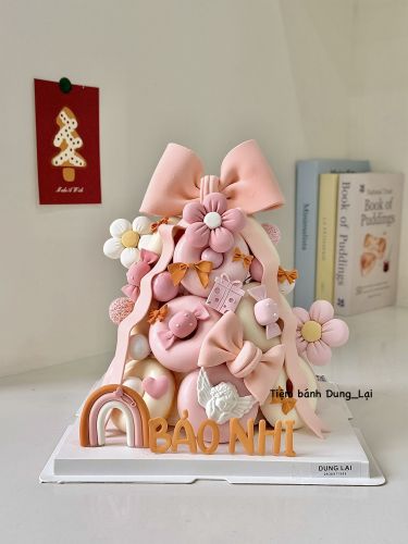 Tháp donut bé gái, Bánh Sinh Nhật Tháp donut, Bánh Sinh Nhật donut, Bánh Sinh Nhật bé gái - Bánh Sinh Nhật Long Biên