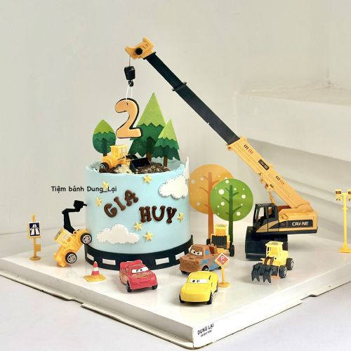 Bánh cần cẩu khổng lồ sz 16 1/2 bé trai ô tô, Bánh Sinh Nhật Cần cẩu, Bánh Sinh Nhật máy xúc, Bánh Sinh Nhật xe công trình, Bánh Sinh Nhật bé trai, Bánh Sinh Nhật ô tô - Bánh Sinh Nhật Long Biên
