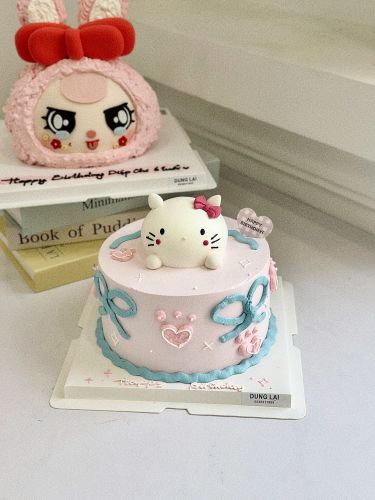 Bánh hàn quốc hello kitty sz 18, Bánh Sinh Nhật Hello kitty, Bánh Sinh Nhật bé gái, Bánh Sinh Nhật tạo hĩnh hàn quốc - Bánh Sinh Nhật Long Biên