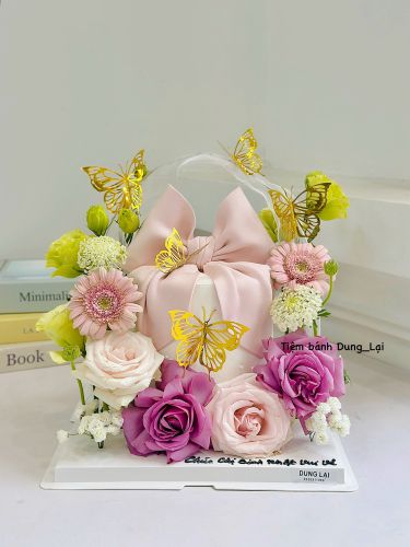 Bánh hoa tươi sz 16 dáng cao, Bánh Sinh Nhật Hoa tươi, Bánh Sinh Nhật người lớn - Bánh Sinh Nhật Long Biên