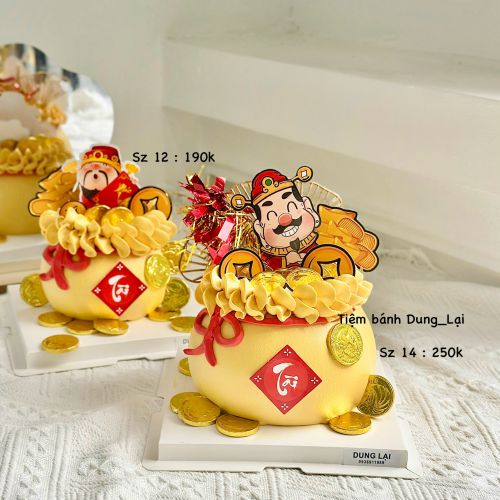 Bánh hũ vàng sz 12, Bánh Sinh Nhật Hũ vàng, Bánh Sinh Nhật thần tài - Bánh Sinh Nhật Long Biên