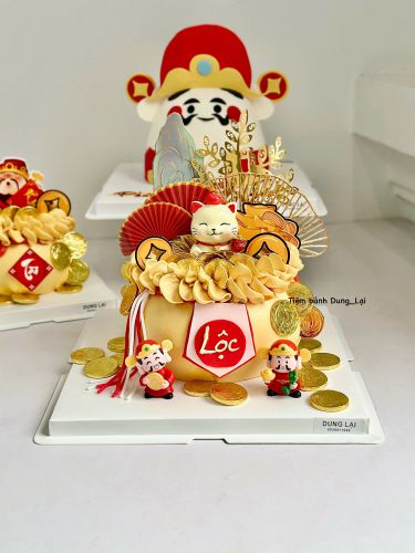 Bánh hũ vàng thần tài 500, Bánh Sinh Nhật Hũ vàng, Bánh Sinh Nhật thần tài - Bánh Sinh Nhật Long Biên