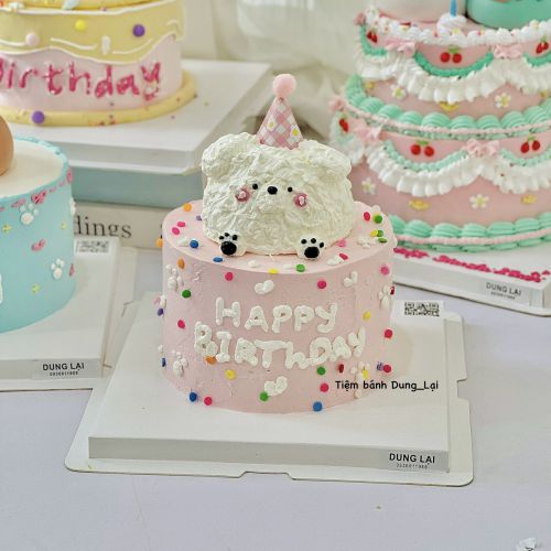 Bánh gấu sz 16, Bánh Sinh Nhật Chó, Bánh Sinh Nhật gấu, Bánh Sinh Nhật tạo hình, Bánh Sinh Nhật hàn quốc, Bánh Sinh Nhật bé gái - Bánh Sinh Nhật Long Biên