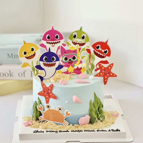 Bánh sz 16 baby shark cắm hình, Bánh Sinh Nhật Cá mập, Bánh Sinh Nhật baby shark, Bánh Sinh Nhật bé trai, Bánh Sinh Nhật bé gái - Bánh Sinh Nhật Long Biên