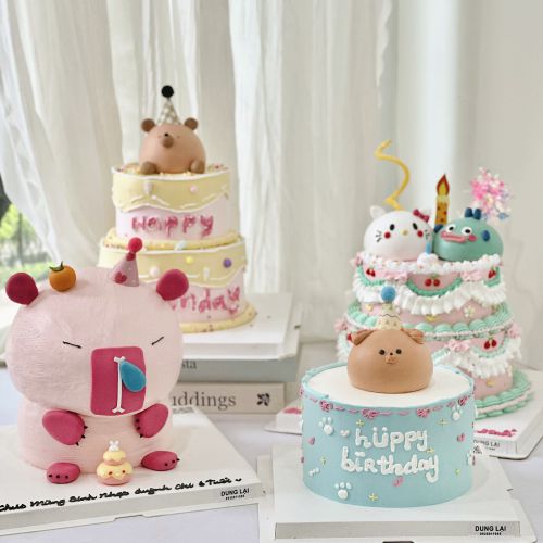 Bánh tạo hình capybara hồng nhỏ, Bánh Sinh Nhật Caoybara, Bánh Sinh Nhật bé gái, Bánh Sinh Nhật tạo hình - Bánh Sinh Nhật Long Biên