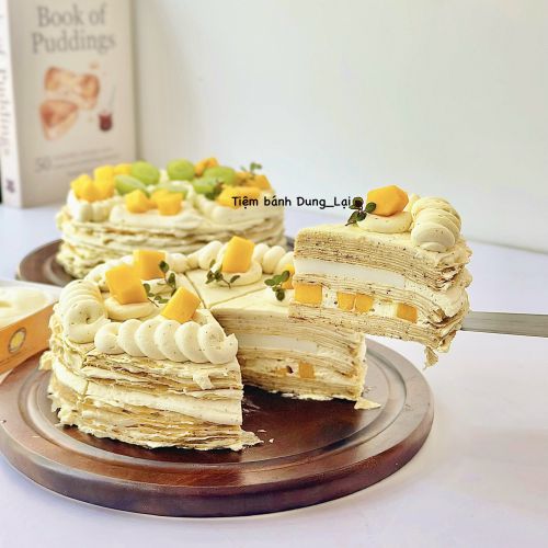 Crepe olong thạch xoài xoài tươi, Bánh Sinh Nhật Crepe - Bánh Sinh Nhật Long Biên
