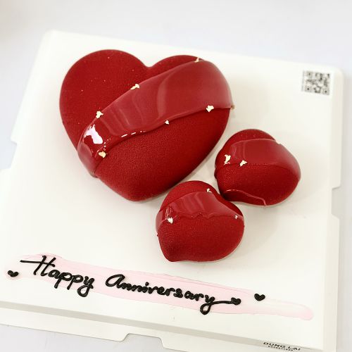 Set tim to và 2 tim nhỏ entremet, Bánh Sinh Nhật Entremet, Bánh Sinh Nhật set bánh - Bánh Sinh Nhật Long Biên