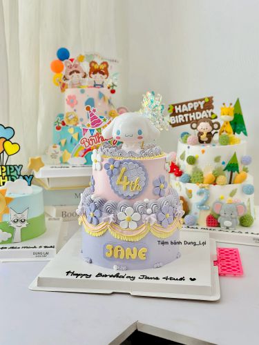 Bánh 2 tầng cinnamorol 18-14, Bánh Sinh Nhật Cinnamoroll, Bánh Sinh Nhật bé gái, Bánh Sinh Nhật bánh tầng, Bánh Sinh Nhật 2 tầng - Bánh Sinh Nhật Long Biên