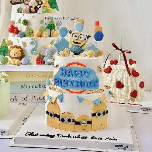 Bánh 2 tầng minion, Bánh Sinh Nhật Minion, Bánh Sinh Nhật bé trai, Bánh Sinh Nhật bé gái, Bánh Sinh Nhật 2 tầng, Bánh Sinh Nhật bánh tầng - Bánh Sinh Nhật Long Biên