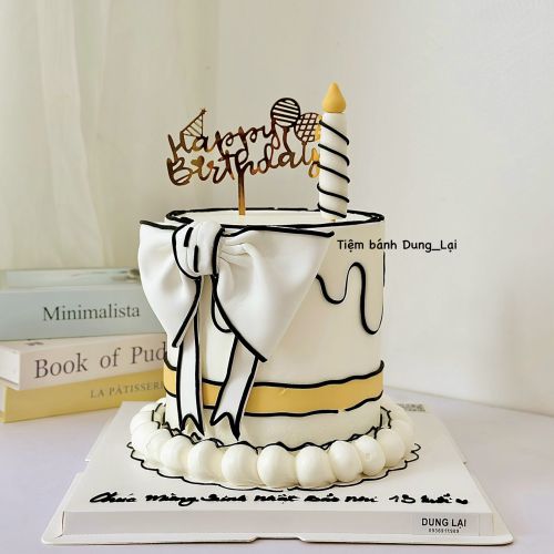 Bánh phong cách truyện tranh sz 16 cao nơ, Bánh Sinh Nhật Bé gái, Bánh Sinh Nhật người lớn, Bánh Sinh Nhật kem top, Bánh Sinh Nhật nơ, Bánh Sinh Nhật truyện tranh, Bánh Sinh Nhật hàn quốc - Bánh Sinh Nhật Long Biên
