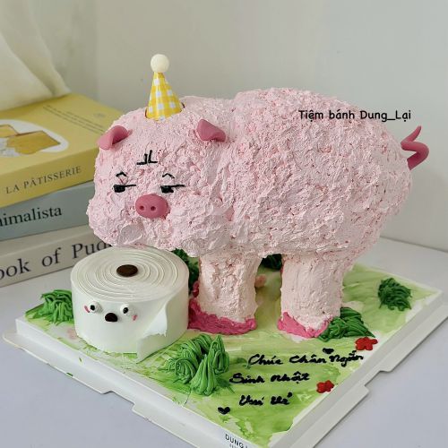 Bánh tạo hình con lợn ị, Bánh Sinh Nhật Con lợn, Bánh Sinh Nhật tạo hình, Bánh Sinh Nhật trend - Bánh Sinh Nhật Long Biên