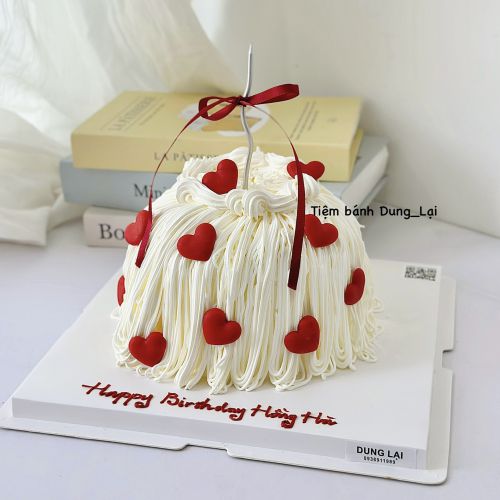 Bánh trang trí tim sz 16, Bánh Sinh Nhật Tem top, Bánh Sinh Nhật hàn quốc, Bánh Sinh Nhật tim - Bánh Sinh Nhật Long Biên