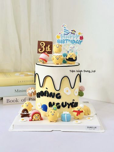 Bánh trứng lười sz 16 dáng cao, Bánh Sinh Nhật Trứng lười, Bánh Sinh Nhật gudetama, Bánh Sinh Nhật bé trai, Bánh Sinh Nhật bé gái - Bánh Sinh Nhật Long Biên