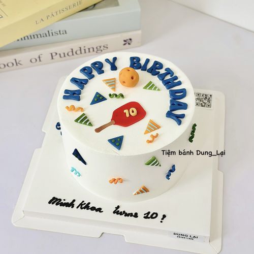 Bánh vợt pickeball sz 16, Bánh Sinh Nhật Pickeball, Bánh Sinh Nhật thể thao, Bánh Sinh Nhật bé trai, Bánh Sinh Nhật người lớn - Bánh Sinh Nhật Long Biên